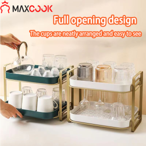 Maxcook Draining Drying Water Mug Drying Organizer With Drain Tray Kitchen Storage Organizer Shelf Dish Glass Cup Holder Rack