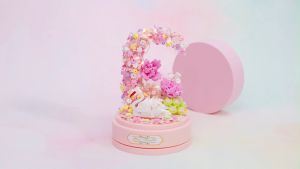Flower Music Box Building Blocks Potted Bouquet Bonsai Bricks Plant DIY Home Decoration Gifts Toys