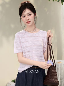 Áo Thun Ngắn Tay Len Tím Cho Mùa Hè