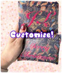 Customising Eco Bag Batik prints initial gift Christmas gift big size
