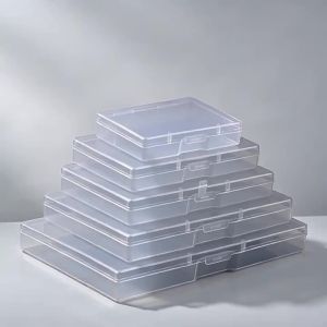 Transparent Plastic Box Rectangular Translucent Packing Box Storage Organizer Case Dustproof Durable Strong Jewelry Container