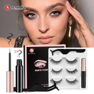 ชุดขนตาแม่เหล็ก3คู่ ยาวธรรมชาติขนตา ตัวต่อให้กับ Bulu Mata Palsu สำหรับตัวต่อขนตา