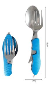 WARS Sendok Garpu Pisau Lipat Camping Portable Pocket Knife EDC 4 in 1