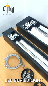 Linear T8 Pendant Hanging Light Ceiling light / Lamp Office 1 x 4Ft  / 2 x 4FT With 1 Meter Wire & Reflector - Black