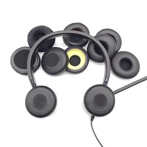 1Pair Jabra Evolve 20 20se 30 30II 40 65 65+ Headset Replacement Leather Ear Pads Cushion Cover Earpads
