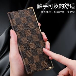 Ultra-Thin Full-Coverage Magnetic-Suction Leather Phone Case for Honor Vpurse Foldable Screen Protective Shell Elegant Business Style