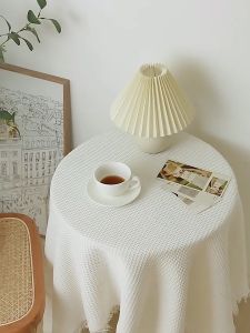 Alas Meja Aesthetic Round Table Cloth Home Decor Tassel French Style Photobooth/Garden/Coffee/gift Ramadan