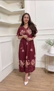 Daster Cibi Standar Katun Rayon Motif Bunga Ld 110 cm Wanita Busui Pendek
