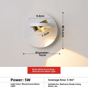 Adjustable Full Spectrum Wall Light For Bedroom Hall Livingroom