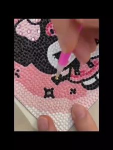 Sanrio Kuromi Cinnamoroll childrens diamond stickers DIY handmade Melody framed stickers birthday gift small gift box钻石贴画