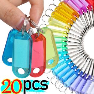 5/10/20Pcs Multicolor Keychain Key ID Label Tags Luggage ID Tags Hotel Number Classification Card Key Rings Keychain 5 Colors