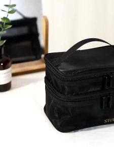 BECORATE Simple Cosmetics Storage Bag Toiletries Bag Mesh Double Layer Makeup Bag Travel Portable Wash Bag