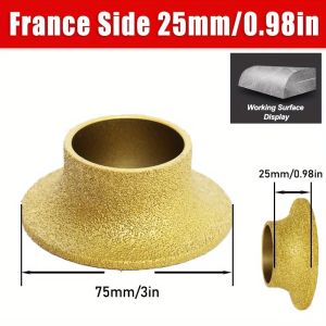 1pc Vacuum Brazed Diamond French Edge Wheel Hole Diameter 20mm Diamond Smooth Polishing Wheel For Tile Quartz Marble Granite