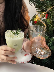 แก้วน้ำทรงรองเท้าบู๊ตคริสต์มาส แก้วน้ำนม แก้วน้ำตาล แก้วกาแฟ แก้วน้ำส้มสายชู แก้วเบียร์ แก้วน้ำใส ทรงกลม แก้วน้ำคริสต์มาส