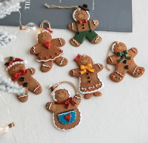 【Hibeautylife】Christmas Resin Gingerbread Man Pendant Christmas Tree Ornaments Decorations for Home New Year Gift Navidad