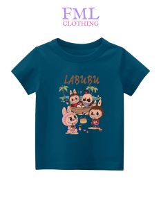 Kaos Anak-Anak Gambar Labubu Beach Viral (Usia 2-10 Tahun) Katun PE