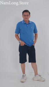 Quần Short Nam Trung Niên Vải Jean Cotton Mịn Mát Co Giãn Thoải Mái Ống Suông Big Size Túi Ngang