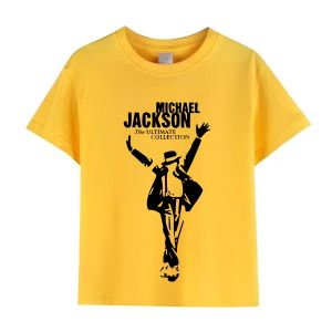 Kids Michael Jackson Rock N Roll T-Shirt Childrens Fashion Crew Neck Top Summer Casual Clothes for Baby Boys/Girls