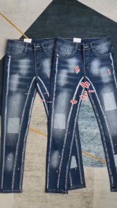 Quần bò Jean nam dài XANH vệt rách cá tính rách nhẹ phong cách 2024 chất jean co giãn tốt chuẩn form bền đẹp giá tốt