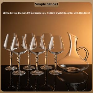 Luxurious French-Style Crystal Wine Glass Set