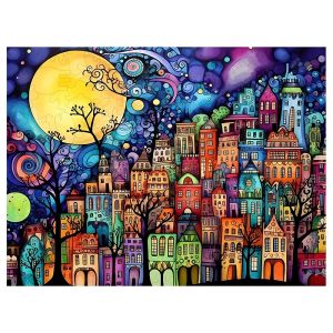 Adult Paper Puzzle - Colorful Comic City - 500/1000/1200/2000PCS Puzzle - Creative Gifts for Teenagers and Adults