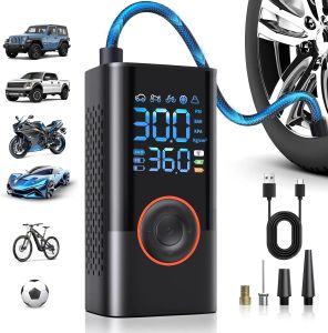 150PSI 3X Fast Smart Air Pump Tire Inflator Portable Air Compressor with Digital Pressure Gauge for Car Bike Motorcycle Ball