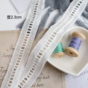 High-Quality Cotton Lace Edged Fabric for DIY Childrens Clothing Doll Clothes Curtains Home Decor Hollow out Cotton Material