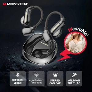 Tai Nghe Monster Open Ear AC390 Bluetooth 6.0 Tai Nghe Thể Thao Không Dây Có Chức Năng Giảm Tiếng Ồn Cuộc Gọi DNC Tai Nghe Dẫn Khí OWS