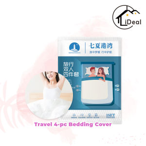 iDeal Home 4 in 1 Travel Disposable Bed Sheet Travel Bedsheet Cover Pillow Cover Quilt Cover Disposable Bedding Cover 一次性枕套床单被套