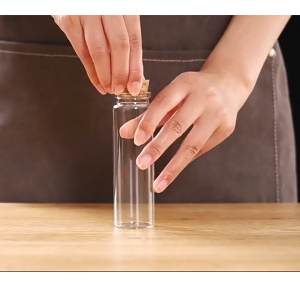 Lọ thủy tinh mini nắp gỗ miệng rộng - Chai lọ thuỷ tinh nhỏ có nút bần - (5ml - 50ml)-CA666