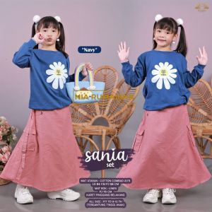 SANIA KIDS SET - SETELAN ANAK KEKINIAN || MAT. ATASAN COTTON COMBAD || MAT. ROK LINEN