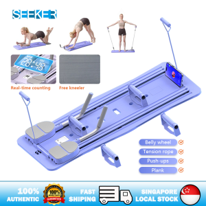 【✅SG stock】Multifunctional Abdominal Board Home Fitness Pilates Board Push Up Board Resistance Roller Wheel Muscle Training Abdominal Trainers
