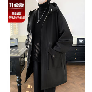 plus Size Mens Cotton Jacket Winter Thick Warm Medium Length Coat Overcoat Trendy Brand Loose Fit for Plump People