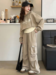 ชุดเด็กผู้หญิงสไตล์เกาหลี ชุดทำงานฤดูใบไม้ร่วง ชุดสามชิ้น แฟชั่นลำลอง ชุดเด็กผู้หญิง ชุดวันพีซสเวตเตอร์คอตตอน