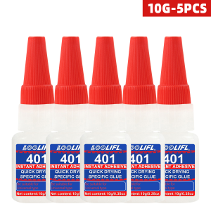 LOOLIFL | LOOLIFL 401 Instant Adhesive Glue 10g Universal Super Glue with Precision Applicator Needles for Multi-Material Repair 1-7pcs
