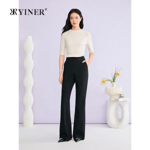 High Waisted Slim Fit Flared Trousers