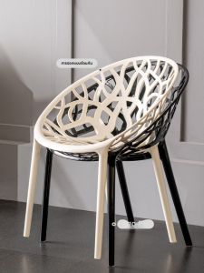 เก้าอี้ทานอาหารแบบโปร่งใสและโปร่งใสจากนิวเคลียร์ของผู้ออกแบบ ที่นั่งแบบเรียบง่ายสำหรับร้านกาแฟและภายนอก