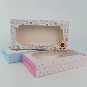 Idopackage - (BB10) กล่องเบเกอรี่ เคลือบด้านใน กล่องใส่บราวนี่ ขนาด 10 x 19.5 x 3 cm. แพ็คละ 10 ใบ