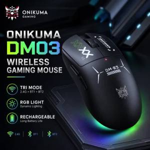 ONIKUMA | Chuột Chơi Game Không Dây ONIKUMA DM03 RGB - Ba Chế Độ Kết Nối Bluetooth 2.4G Có Dây 24000 DPI 1000Hz Sạc Lại Được Cổng Type C Dành Cho PC Laptop Game Thủ Esports