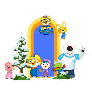 Pororo Birthday Decoration Scene KT Board Package Ornament for One Year Old Baby Anniversary Celebration Festive Supplies