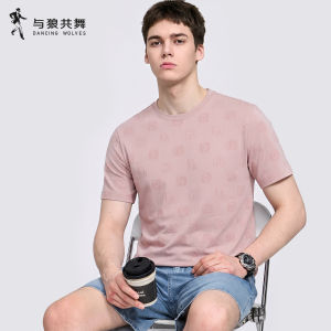 Mulberry Silk Mens Round-neck Short-sleeve T-shirt