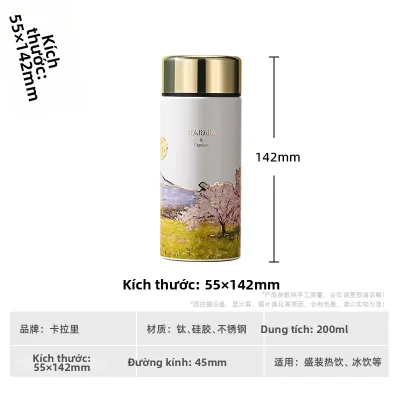 Bình Nước Giữ Nhiệt Mini Bằng Titan Nguyên Chất Nhỏ Gọn Tiện Mang Theo Khi Đi Du Lịch Ngoài Trời Thiết Kế Đẹp Mắt Có Hộp Quà Tặng