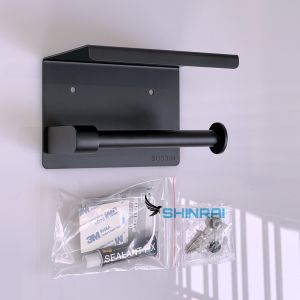 ( Dán Tường ) Hộp Giấy Vệ Sinh  Lô Giấy Vệ Sinh Nhà Tắm INOX SUS304 Mạ Đen Titanium