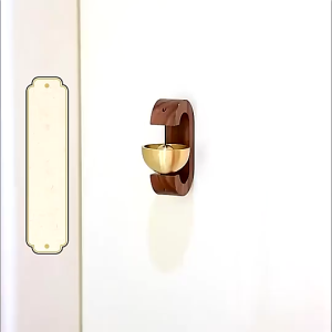 GIFTER Japanese Style Self-adhesive Wood Doorbell Magnetic Brass Home Door Wooden Wind Chimes Decor