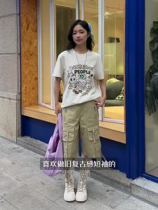 dangerouspeople | Graffiti Print Washed Vintage T-shirt