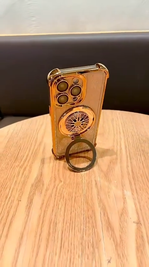 Case iPhone 11 12 13 14 15 16 Pro max 15 16 Plus Premium Plating Shockproof Casing iPhone 16 15 14 13 12 11 Pro max 15 Plus Multifungsi Foldable Gyroscope  bracket Support cover