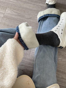 QIANCHANGNAAI | Warm Fleece Thick Wide Leg Jeans Women Plus Size Loose High Waist Slimming Long Drape