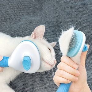 2pcs One-Click Cat and Dog Hair Remover Comb - Easy Hair Cleaning and Removal with Needle Comb