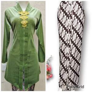 setelan kebaya tunik kartini beludru||kebaya wisuda modern||kebaya acara formal lengan panjang