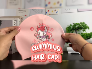 Rokeet Topi Renang Anak Silikon Anti Slip Desain Lucu Anti Air Dan Anti Klorin